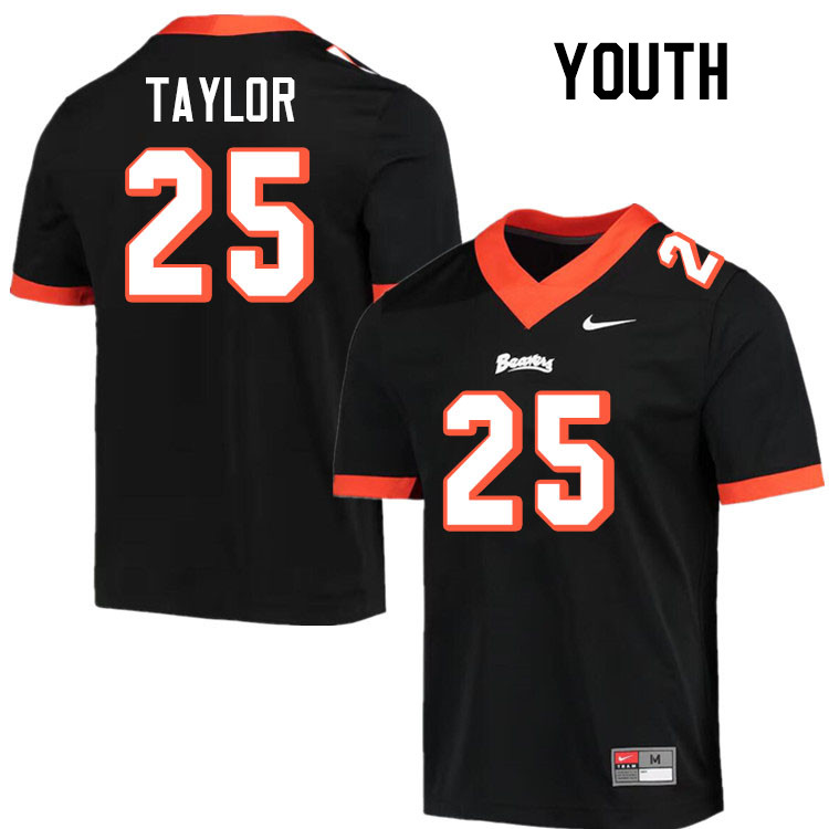 Youth #25 Nikko Taylor Oregon State Beavers College Football Jerseys Stitched-Throwback